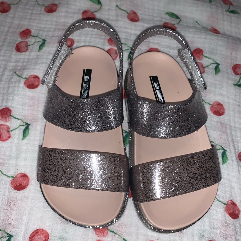 Mini Melissa Slip On Velcro Sandals 🎀 Size 8